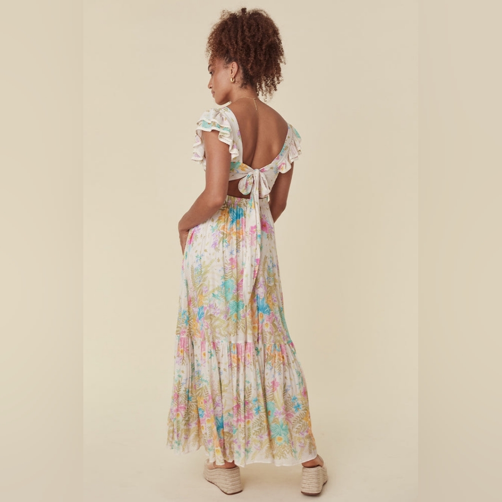 SPELL Lei Lei Frill Gown in Cream Floral - Picture 4 of 16